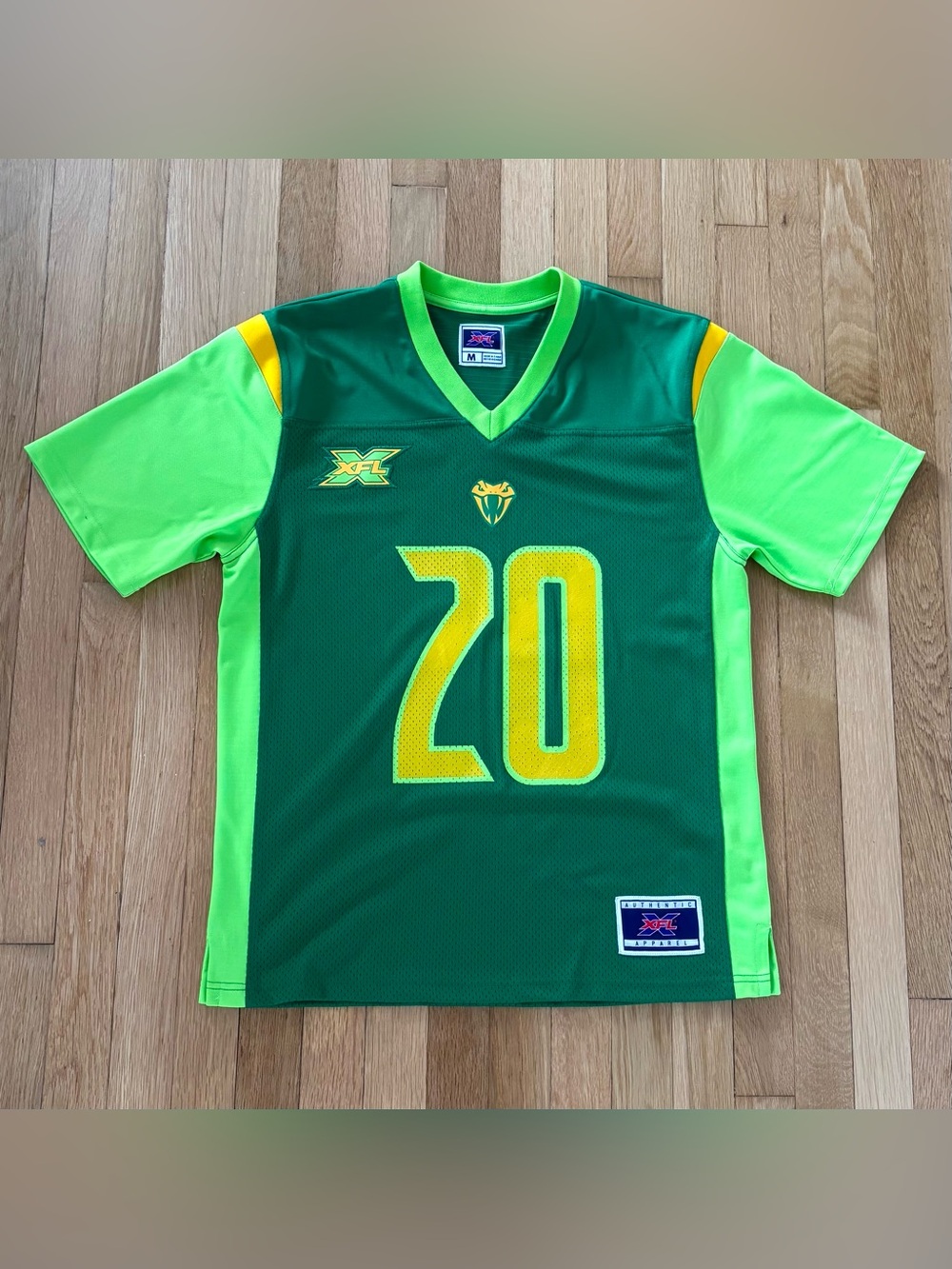 Tampa Bay Vipers XFL Football Jersey Mens Medium M Green Authentic Apparel 2020